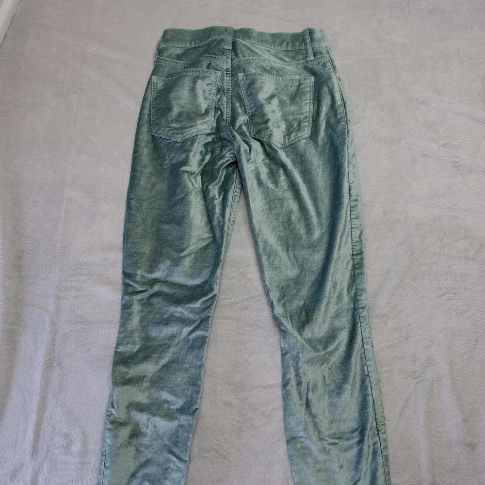 LUCKY BRAND Womens 00 Ava Antartica Sea Foam Crushed Velvet Skinny Jeans Pants - Picture 14 of 16